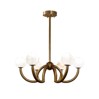 Lustre en marbre tout cuivre lumière luxe salon atmosphère créative éclairage moderne Simple salle à manger chambre étude lumière