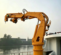 Grue de pont marine à flèche articulée certifiée BV, grue hydraulique pliable pour navires, bateaux de travail et plateformes offshore