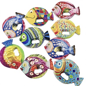 แม่เหล็กติดตู้เย็นรูปปลาการ์ตูนอาร์ตเดโคสุดน่ารัก ทำจากเมลามีน พร้อมที่เปิดขวดและลายนูน - Product Image 1