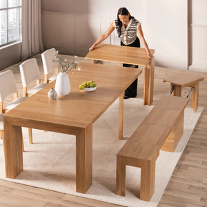 <span class=keywords><strong>Tavolo</strong></span> da Pranzo Trasformabile in Legno <span class=keywords><strong>Color</strong></span> <span class=keywords><strong>Noce</strong></span>, Rettangolare Estensibile, Bestseller del Produttore - Product Image 3