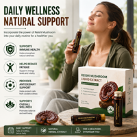 Extrait liquide de champignon Reishi 10ml flacon Complément alimentaire naturel à base de plantes Fabricant OEM ODM