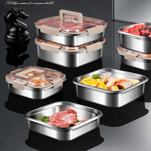 กล่องใส่อาหารสแตนเลส Syh213 ป้องกันการรั่วซึม พกพาสะดวก สำหรับแช่เย็น เก็บอาหารสด กล่องเบนโตะเกรดอาหารกลางวัน ขายส่ง - Product Image 3