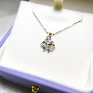 Collana con ciondolo a forma di albero di Natale per donna, regalo colorato per le festività, gioielli da indossare tutti i giorni - Product Image 5