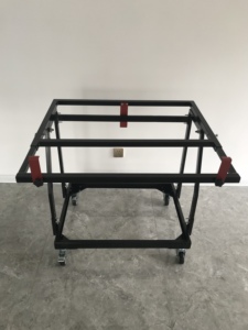 Chariot en contreplaqué avec structure en fer rigide, établi mobile pour outils et accessoires - Product Image 5