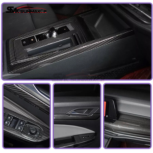 Sunmax pour VW <span class=keywords><strong>Golf</strong></span> <span class=keywords><strong>8</strong></span> MK8 GTE GTI <span class=keywords><strong>GTD</strong></span> R/Rline 2020-2022 LHD fibre de carbone sèche intérieur Central panneau de changement de vitesse couverture de cadre - Product Image 2