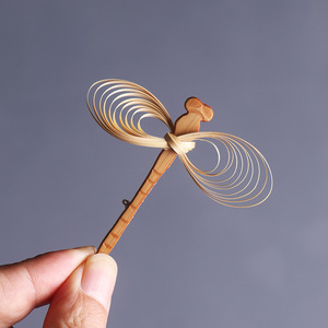 Bamboo Weaving Dragonfly Brooch Pin Handmade Insect Shape Gift For Unisex Fashion Accessory - Product Image 1