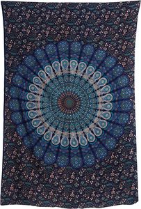 Personalizado Digital impreso <span class=keywords><strong>hippie</strong></span> bohemio psicodélico dorado azul Pavo Real Mandala <span class=keywords><strong>pared</strong></span> colgante ropa de cama <span class=keywords><strong>tapiz</strong></span> - Product Image 4