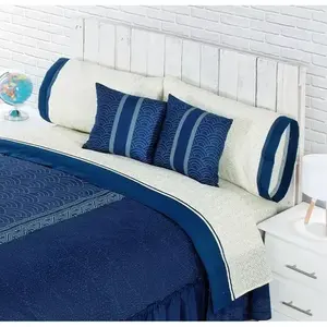 Ensemble de couette Fabricio King, taille King, coton, 7 pièces, rayures classiques, literie pour la maison, toutes saisons - Product Image 6