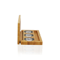 Palette de fards à paupières compacte bio naturelle personnalisée 2026 et étui à maquillage en bambou avec miroir et pinceau