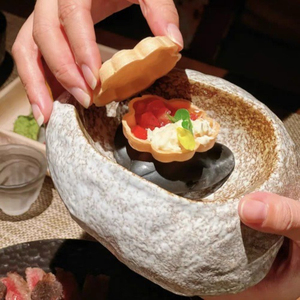 Tazón de Piedra <span class=keywords><strong>Creativo</strong></span> Japonés, Vajilla de Cerámica, Plato para Sashimi y <span class=keywords><strong>Sushi</strong></span>, Decoración de Alimentos, Tazón para Postre, Tazón para Cocina y Hogar - Product Image 2