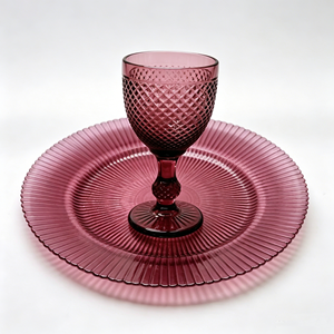 Assiette <span class=keywords><strong>de</strong></span> présentation en verre bleu marine à bord ondulé et volanté <span class=keywords><strong>de</strong></span> 13 pouces, peinte à la main, <span class=keywords><strong>de</strong></span> luxe, pour mariage, réception, hôtel et restauration - Product Image 3