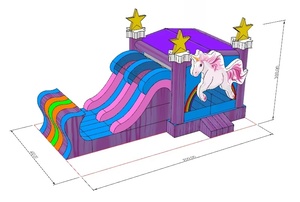 Oferta Especial: Castillo Inflable Morado y Rosa con Diseño <span class=keywords><strong>de</strong></span> Caballo y Unicornio, con Tobogán y Zona <span class=keywords><strong>de</strong></span> Saltos - Product Image 6