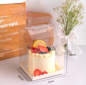 Vente en gros <span class=keywords><strong>de</strong></span> boîtes à gâteaux en plastique transparent Taille personnalisée pour anniversaire, mariage, fête et boulangerie Logo personnalisé - Product Image 4