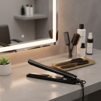 Fer à lisser professionnel 2 en 1 avec écran LED infrarouge et ions négatifs en céramique pour cheveux épais