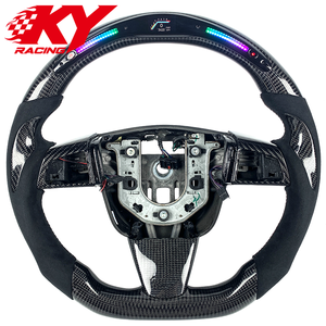 Volante personalizado de fibra de carbono con revestimiento de gamuza negra y LED RPM, compatible con Cadillac CTS, CTS-V, ATS, XTS, ATS-V, CT6 - Product Image 1