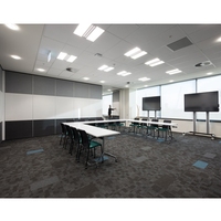 Cloison Opérable Mobile Acoustique Amovible en MDF Pliable avec Portes pour Bureau