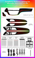 Éclairage d'Ambiance Intérieur de Voiture LED 256 Couleurs Amélioré pour Mercedes Benz GLE/GLS/GL/ML W166 Accessoires de Garniture d'Atmosphère