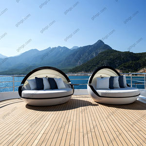 Hôtel moderne <span class=keywords><strong>de</strong></span> luxe avec <span class=keywords><strong>jardin</strong></span> et chaise longue Bali Sofa d'extérieur en fibre <span class=keywords><strong>de</strong></span> verre au bord <span class=keywords><strong>de</strong></span> la piscine Chaise longue avec coussin et <span class=keywords><strong>plateau</strong></span> <span class=keywords><strong>de</strong></span> <span class=keywords><strong>table</strong></span> - Product Image 1