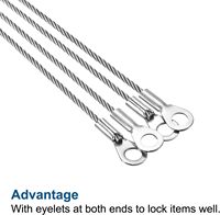 Câble de sécurité en acier inoxydable 2 mm x 10 cm, lot de 4, avec œillets aux extrémités