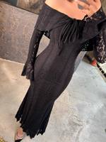 Abaya de soirée moulante en dentelle florale, couleur café pur du Moyen-Orient, avec col montant et poignets lanternes, coupe ajustée, robe de soirée formelle