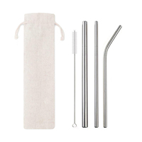 Lot de pailles réutilisables en acier inoxydable 304, personnalisables avec logo, écologiques, certifiées CE/UE, pour fêtes et café