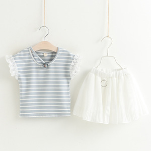 Vêtements pour filles, vêtements d'été pour enfants, ensemble de vêtements en coton, vente en ligne au détail - Product Image 4