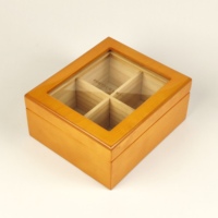 Boîte cadeau en bois recyclable de luxe, faite à la main, avec design gravé au laser, forme rectangulaire, artisanat en bois unique et élégant pour le thé