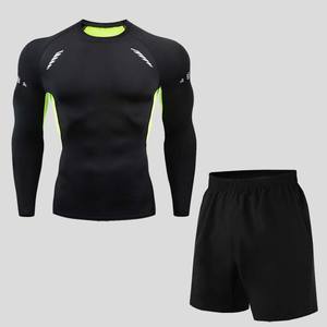 <span class=keywords><strong>Set</strong></span> da corsa per sport in palestra da uomo vestiti da Fitness traspiranti ad asciugatura rapida <span class=keywords><strong>Set</strong></span> completo da corsa per <span class=keywords><strong>la</strong></span> notte vestiti attillati da allenamento da uomo - Product Image 3