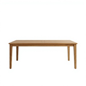 Table de salle à manger d'extérieur en teck moderne et minimaliste avec plateau à lattes, rectangulaire, pour patio, villa, jardin, fournisseur d'ensembles de meubles d'extérieur, exportation - Product Image 1