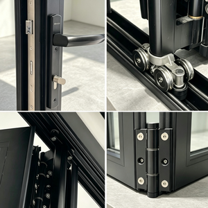 Porte accordéon extérieure en aluminium à rupture de pont thermique, double coulissante, avec isolation phonique, pour <span class=keywords><strong>baie</strong></span> vitrée - Product Image 6