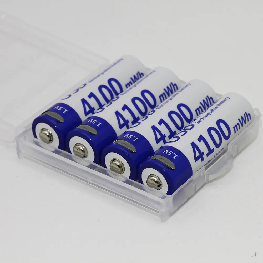 NCM ânodo Material cilíndrico recarregável Tipo-c USB 1.5V AA 4100mWh baterias de íon de lítio
