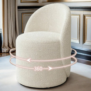 Tabouret de Coiffeuse Rotatif Moderne Nordique Simple Chaise de Loisirs pour Chambre à Coucher avec Dossier Table de Maquillage Domestique Rouge Discret pour Vestiaire - Product Image 3