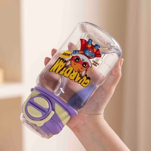 Vaso de plástico Nezha de gran capacidad para bebidas dobles para niños, niños, Escuela de jardín de infantes, ventosa portátil con patrón de dibujos animados, nuevo - Product Image 4
