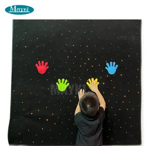 Peralatan sensorik 1.2m * 1.2m Capet serat optik karpet tangan lampu bintang LED interaktif
