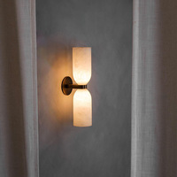 Lampe murale en albâtre nuageux espagnol, design moderne LED de luxe pour la maison et le bureau, avec cadre en métal