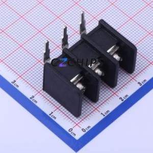 DBT30R-9.5-3P-BK-P Barrier Terminal Block Bent Lead Through Hole,P=9.5mm Connector Two Sides 9.5mm 1x3P Right Angle Pin - Product Image 2