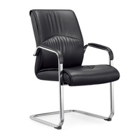Chaise de bureau de direction en cuir, design contemporain noir ergonomique moderne, mobilier de bureau pour visiteurs et réunions