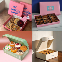 Boîtes à pâtisserie en carton rose de qualité alimentaire, biodégradables, emballages pour beignets sucrés, emballages pour pâtisserie, boîte à biscuits personnalisée avec sacs en papier