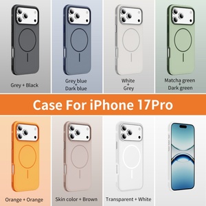 Coque de téléphone magnétique mate en gros pour iPhone 17 15 16 Pro Max 14 15 Plus 17 Air avec cadre antidérapant et protection intégrale - Product Image 2