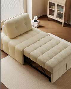 <span class=keywords><strong>Canapé</strong></span>-<span class=keywords><strong>lit</strong></span> pliable moderne de style crème, inclinable, portable et extensible pour petit salon ou chambre <span class=keywords><strong>à</strong></span> coucher - Product Image 2