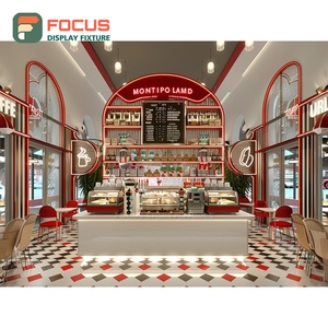 Premium Coffee Service Counter Barista Station Front Register <b>Black</b> Walnut Cafe Service Counter - Product Image 4