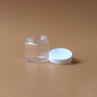 Pot carré en plastique transparent avec couvercle en métal doré, récipient en PET de qualité alimentaire pour le stockage, les loisirs créatifs et les cosmétiques
