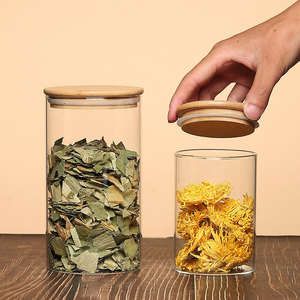 Recipientes de Almacenamiento de Cocina al por Mayor de Fábrica, Recipientes de Cocina de Vidrio de Borosilicato, Frascos Herméticos para Especias con Tapa de Bambú - Product Image 2