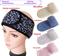 Bandeau personnalisé en fibre de bambou et coton pur gaufré avec fermeture Velcro pour le lavage du visage et l'exercice physique des femmes.