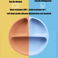 Ensemble de repas pour bébé sans BPA, vaisselle en Silicone, assiette divisée pour chaise haute