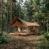 Tente de Glamping Modulaire en Acier Préfabriqué ResortReady à Installation Rapide, Luxe, Imperméable, 4 Saisons, Spacieuse et Confortable pour Famille, avec Salle de Bain Intégrée