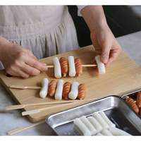 Bâtonnets de barbecue en bambou naturel de qualité alimentaire, écologiques, de différentes tailles, ronds, jetables, pour barbecue