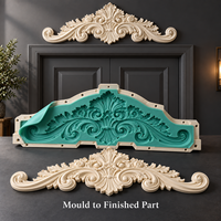 Moule de décoration de porte en résine Tietuo + noyau en silicone PU C296-G2, texture de pierre réaliste, spécialiste des moules décoratifs