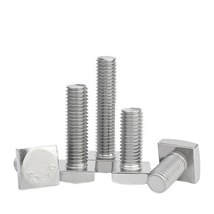Pernos con Ranura en T de Fábrica Bibo Yaente, Fijaciones Industriales M4-M12, Pernos de Cabeza Cuadrada de Acero Inoxidable 304 - Product Image 1