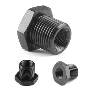 Adaptateur fileté de précision CNC pour <span class=keywords><strong>filtre</strong></span> <span class=keywords><strong>à</strong></span> <span class=keywords><strong>huile</strong></span> et <span class=keywords><strong>filtre</strong></span> <span class=keywords><strong>à</strong></span> carburant - Plusieurs options de taille - Aluminium anodisé noir et acier robuste - Product Image 2